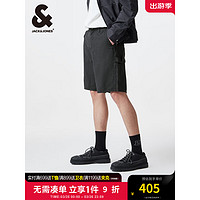 杰克·琼斯（JACK&JONES）夏季宽松多功能条带设计舒适棉简约男士条纹短裤男裤224215007 E44 黑砂色 185/88A/XLR