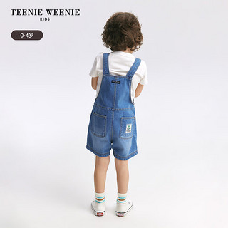 Teenie Weenie Kids小熊童装24春夏男宝宝轻薄宽松工装背带裤 浅牛仔色 100cm