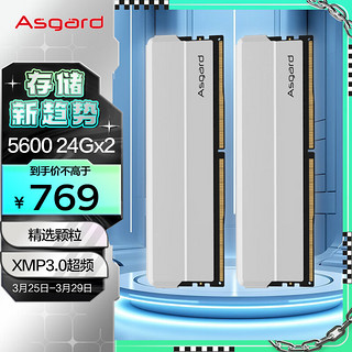 Asgard 阿斯加特 48GB(24GBx2)套装 DDR5 5600 台式机内存 海拉系列