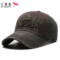 红蜻蜓(RED DRAGONFLY)帽子男宽檐显脸小出游防晒棒球帽做旧水洗刺绣遮阳帽户外鸭舌帽女 雾霾灰 帽围可调(56-60CM)