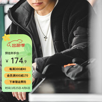 马登 MADEN工装 美式休闲仿羊羔毛棉服拼接加绒棉衣连帽摇粒绒夹克外套男冬 黑色 M