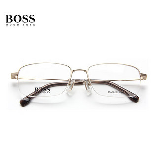 雨果博斯（HUGO BOSS）光学眼镜女钛半框近视男镜框1289F AOZ+佳锐1.67（1000度内）