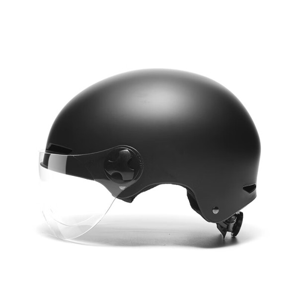 yamaha雅马哈电动车轻便头盔3c认证通风透气帽男女半盔秋 磨砂黑