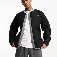 Columbia Doverwood crinkle fabric quilted liner jacket in black Exclusive at ASOS