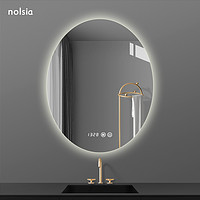 nolsia 背光智能浴室镜led灯镜壁挂卫生间镜子洗手间卫浴化妆镜椭圆镜子