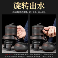 紫陶茶具套装轻奢高档自动功夫茶壶家用石磨懒人泡茶2024