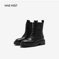 百亿补贴：NINE WEST 玖熙 马丁靴冬季新款炫酷街头英伦风圆头中跟短靴机车靴