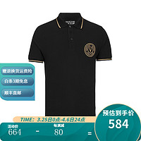 VERSACE JEANS COUTURE范思哲Polo衫 男士夏季短袖T恤 11146 黑色 L