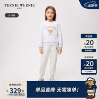 Teenie Weenie Kids小熊童装24春季新款女童圆领花边套头卫衣 中灰色 150cm