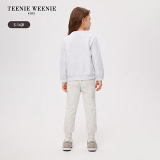 Teenie Weenie Kids小熊童装24春季新款女童圆领花边套头卫衣 中灰色 150cm