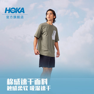 HOKA ONE ONE男女款夏季运动短袖T恤OUTDOOR SS TOP CHN户外亲肤 苔痕绿 M