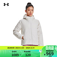 安德玛 UNDERARMOUR）ColdGear Infrared女子短款训练运动羽绒服1378860 白色112 L