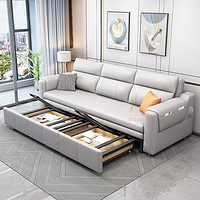 INFVANL 以梵 2024新款科技布沙发床现代小户型客厅折叠两用多功能大直排抽拉床