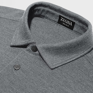 杰尼亚（Zegna）24春夏麻灰色12milmil12羊毛Polo衫E7369-A791-K94-44