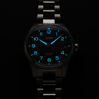 【品牌】ORIS豪利时飞行员星期日历蓝盘钢带男士自动机械腕表
