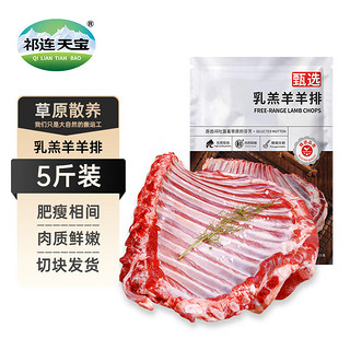 祁连天宝 羊肉新鲜乳羔羊羊排5斤草原散养羊冷冻生鲜商用烧烤食材 源头直发