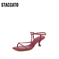 STACCATO 思加图 博主推荐思加图新款蔷薇荆棘法式高跟罗马凉鞋EI104BL3C