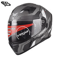 VEGA SA-39 美国双镜片摩托车头盔男女四季全盔 进化论灰 XL