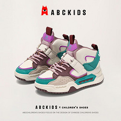ABCKIDS 童鞋男女童运动鞋2023秋冬新款加绒加厚保暖儿童篮球鞋