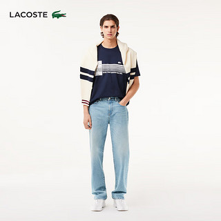 LACOSTE法国鳄鱼男装24年时尚复古短袖T恤TH9426 166/藏青色 4 /175