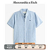 ABERCROMBIE & FITCH男装 24春夏休闲百搭小麋鹿纽扣式亚麻衬衫 356265-2 浅蓝色 XS (170/84A)