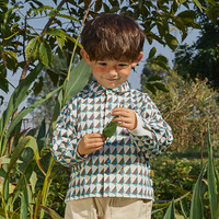 papa爬爬春季儿童衬衫印花格子上衣男女宝宝休闲外出百搭长袖开衫