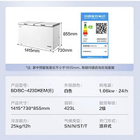 Midea 美的 423升 大容量商用家用冰柜 五面制冷囤货大冷柜 电子控温冷藏冷冻转换卧式冰箱