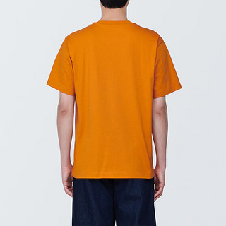 无印良品 MUJI 男式 天竺织圆领短袖T恤男士打底衫男款夏季AB1MIA4S 橙色 XXL (185/112A)