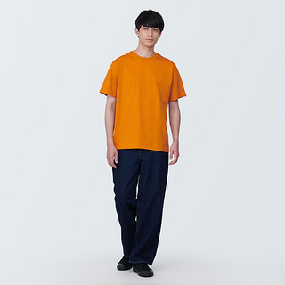 无印良品 MUJI 男式 天竺织圆领短袖T恤男士打底衫男款夏季AB1MIA4S 橙色 XXL (185/112A)