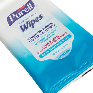 普瑞来(PURELL) 消毒湿巾美国无醇湿纸巾杀菌户外便携10抽 便携湿巾（10抽）