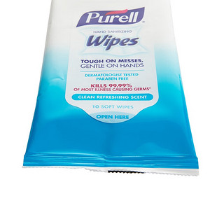 普瑞来(PURELL) 消毒湿巾美国无醇湿纸巾杀菌户外便携10抽 便携湿巾（10抽）
