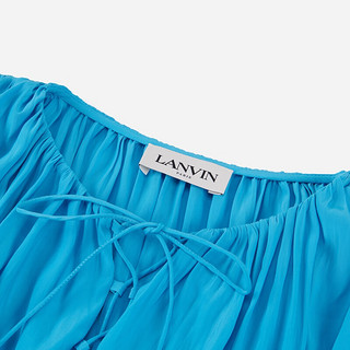 浪凡（LANVIN）  2024早春 全新经典花苞系列 女士衬衫 蓝色 36