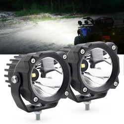 mictuning12v越野汽车led射灯中网前杠黄光灯超亮强光车顶灯改装灯