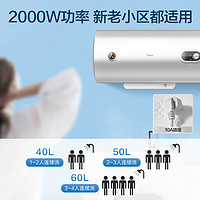 Midea 美的 A3电热水器家用洗澡速热卫生间出租房小型储水式40升 /50/60/80
