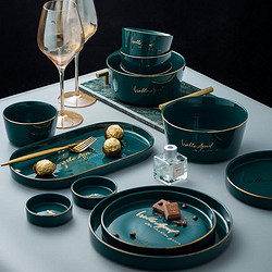 餐具轻奢碗盘北欧创意个性盘子日式陶瓷碗碟套装家用组合单个碗筷