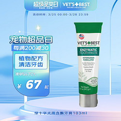 VET'S BEST 维倍思VET'S BEST绿十字犬用含酶牙膏深度清洁牙齿103ml狗狗牙膏