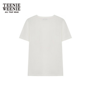Teenie Weenie【水柔棉】小熊2024年夏季印花白色短袖T恤时尚 象牙白 170/L