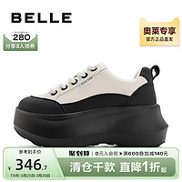 BeLLE 百丽 厚底增高小白鞋女秋季新款女鞋熊猫运动休闲鞋B1562CM3预