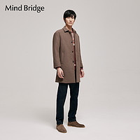 Mind Bridge MindBridge 冬季新款男士毛呢大衣韩版中长款羊毛呢子外套