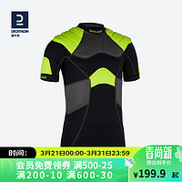 DECATHLON 迪卡侬 橄榄球衣头盔护具头盔肩甲Rugby肩甲黑黄色M-2776156