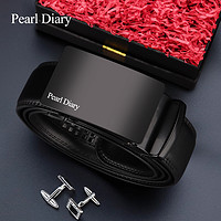 Pearl Diary 新款男士腰带正品纯牛皮带身商务休闲真皮年轻人自动扣皮带男裤带