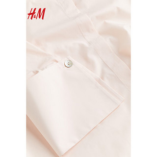 H&M女装衬衫2024春季休闲翻领长袖宽松衬衣1224422 柔粉色 170/104A