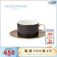 WEDGWOOD 威基伍德金色几何杯碟2件组骨瓷咖啡杯碟茶杯茶碟礼盒 金色几何菱形杯碟 1个 220ml