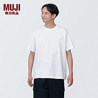 MUJI 無印良品 无印良品 MUJI 男式 天竺编织圆领短袖T恤男士打底衫男款夏季新品AB1MIA4S 白色 L (175/100A)