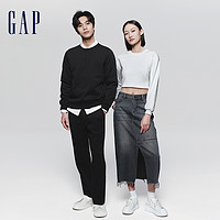 Gap 盖璞 女装春季2024新款LOGO基础款纯色Scuba卫衣时尚圆领上衣874152