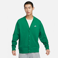 NIKE 耐克 春季新款男针织开衫绿色纯棉休闲叠搭刺绣毛衫FN3899-365