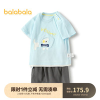 巴拉巴拉男童短袖套装宝宝夏装2024两件套清爽萌200224119104 冰蓝80901-200224119104 73cm