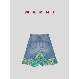 MARNI 2024春夏儿童牛仔拼接短裙半身裙 0M01 12Y