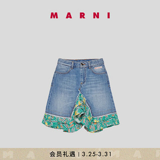 MARNI 2024春夏儿童牛仔拼接短裙半身裙 0M01 6Y