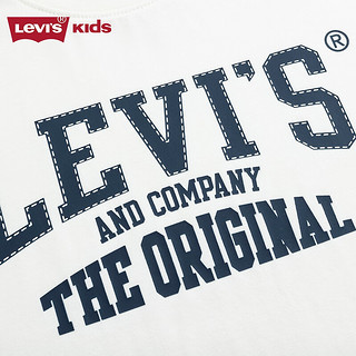 Levi's李维斯童装24夏季男童复古短袖T恤儿童学院风上衣 糖果白 110/52(4)